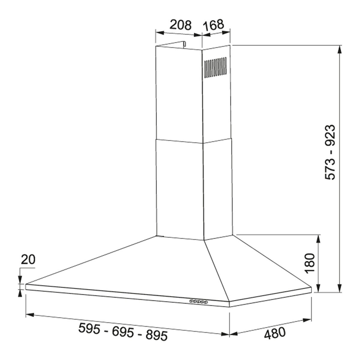 Campana decorativa Mepamsa 3 velocidades - Pirámide Plus Blanco-2