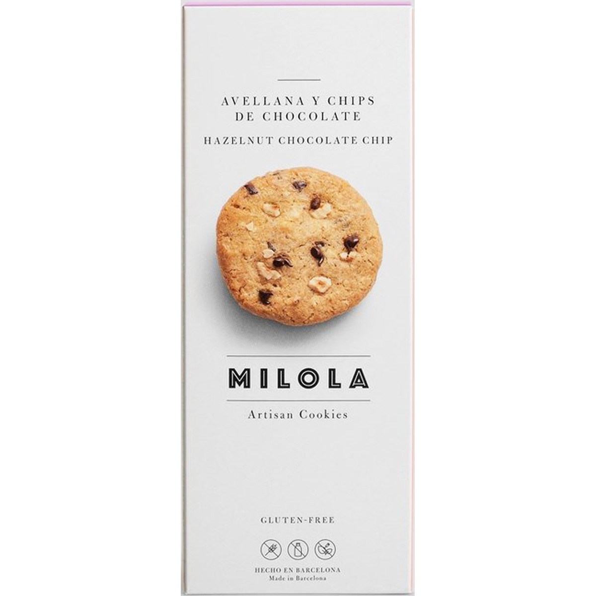 galletas artesanas de avellanas y chips de chocolate Sin Gluten envase 140 g