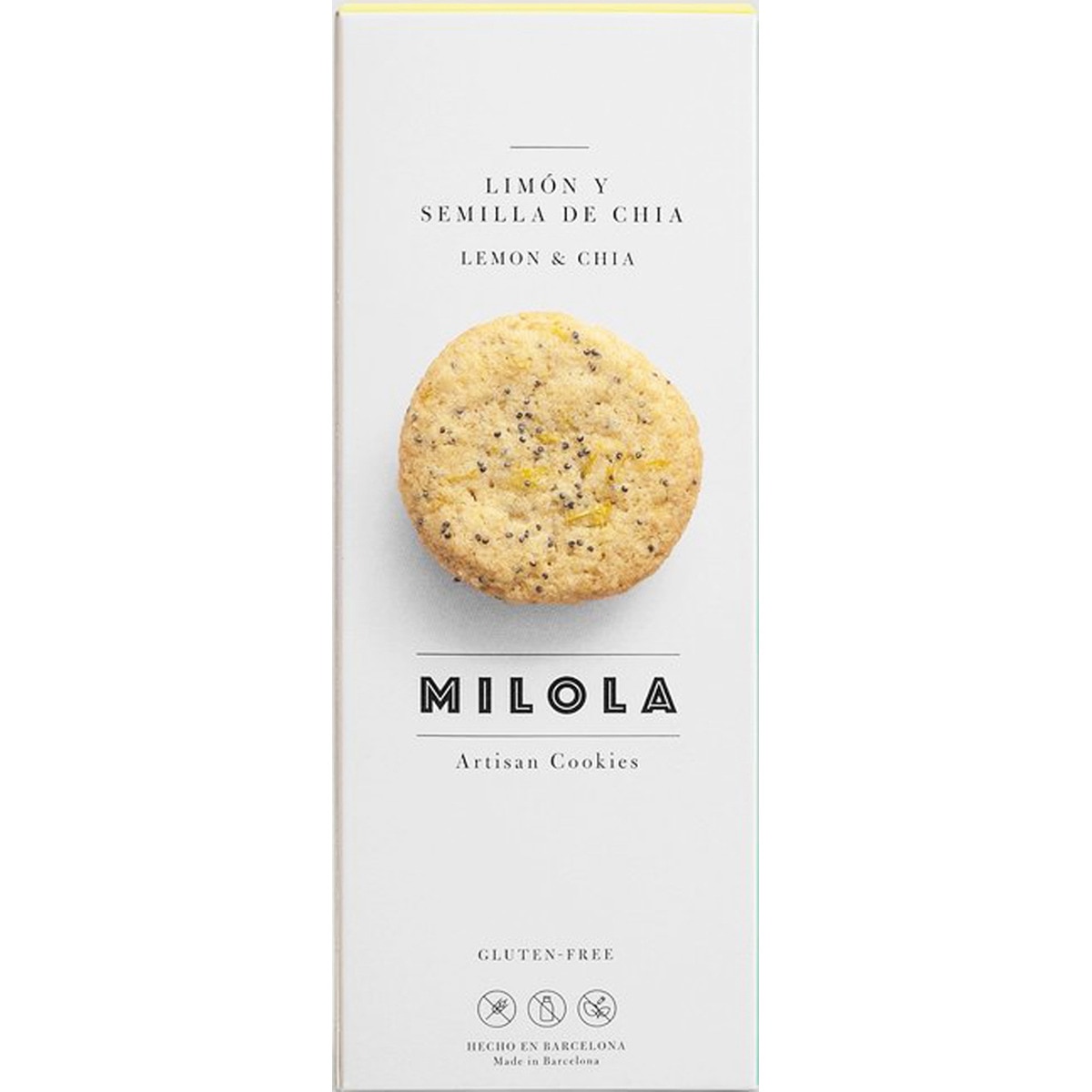 galletas artesanas de limón y con semillas de chía Sin Gluten envase 140 g