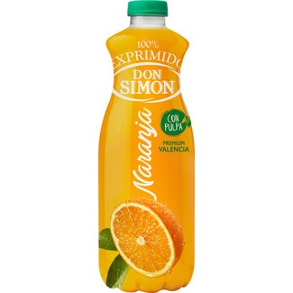 zumo de naranja 100% exprimido con pulpa botella 1 l - Don Simon