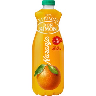 zumo de naranja 100% exprimido sin pulpa botella 1 l - Don Simon