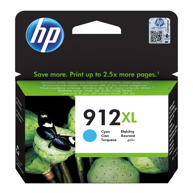 Imagen 0 de Cartucho de tinta original HP Nº 912 XL cian (3YL81AE)