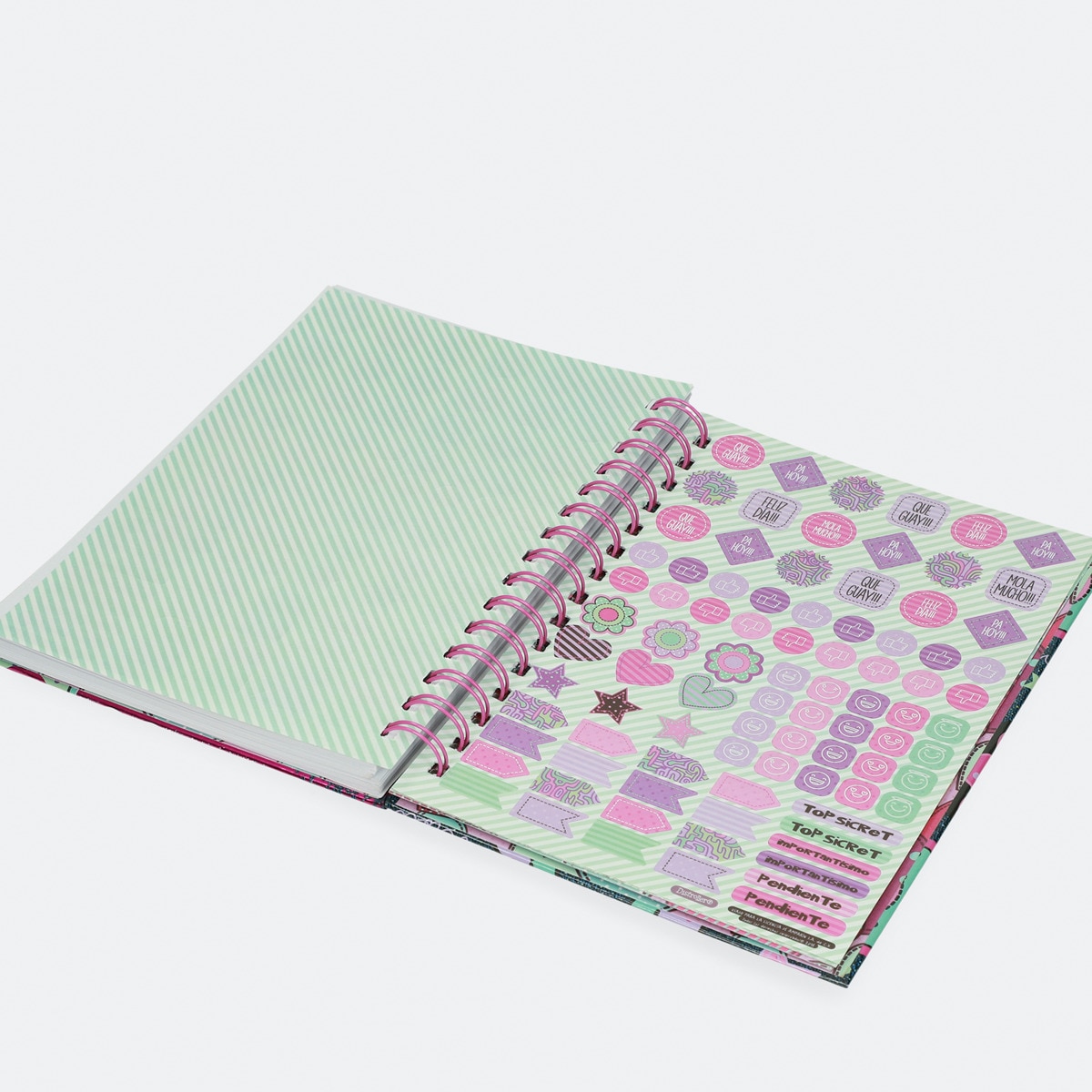 Bloco A5 com autocolantes Chamoy Distroller azul e fúcsia Azul-10