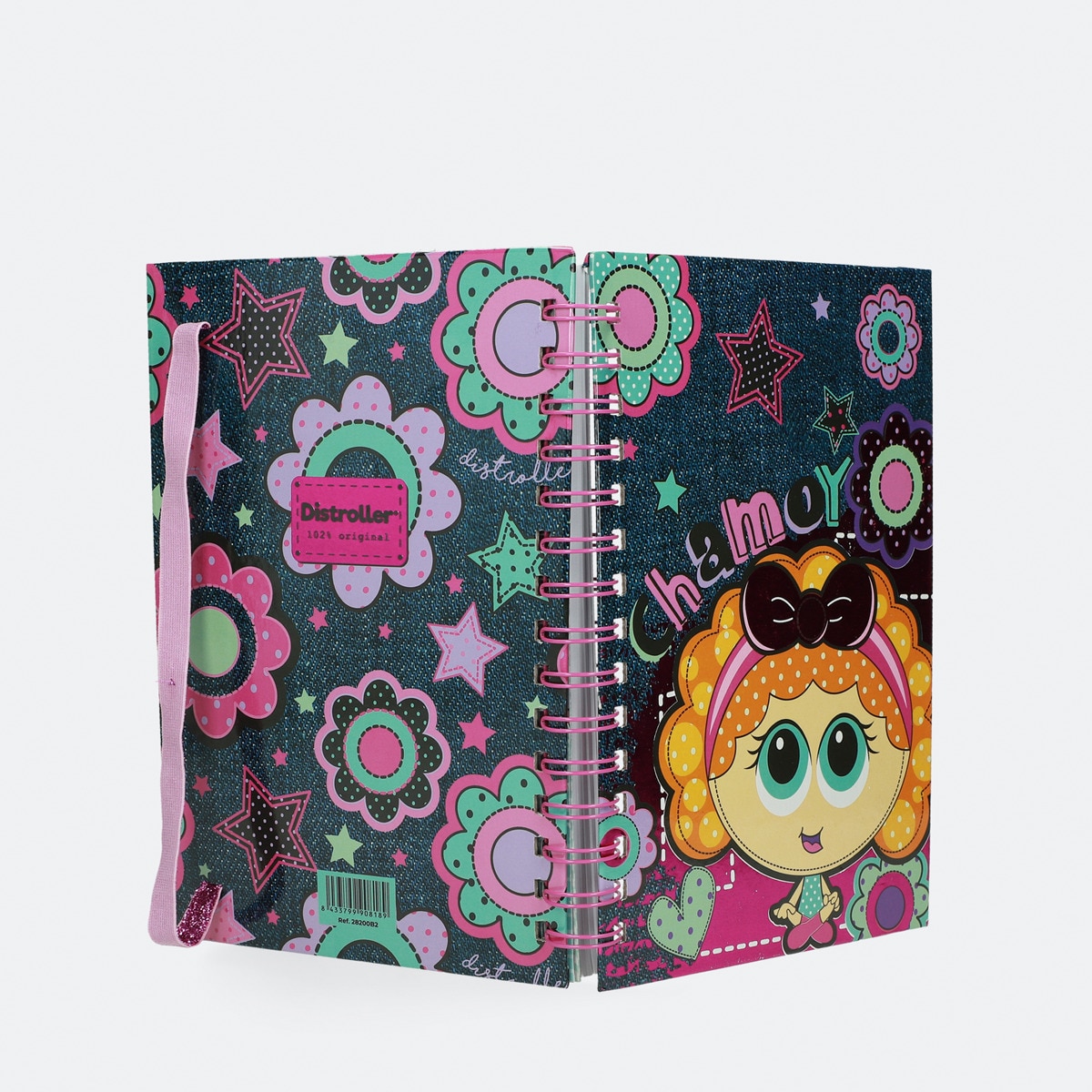 Bloco A5 com autocolantes Chamoy Distroller azul e fúcsia Azul-7