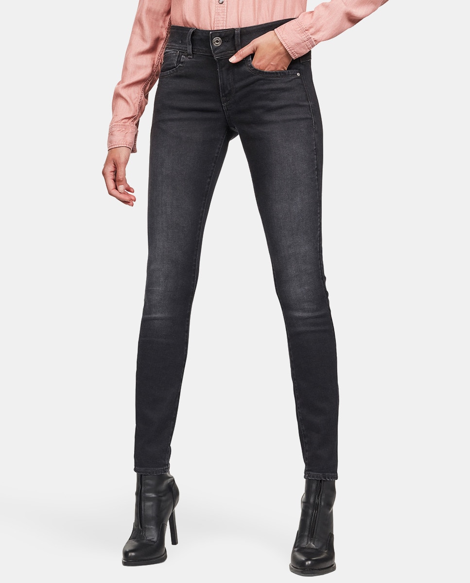 Jeans skinny com efeito de lavagem Cinzento-1