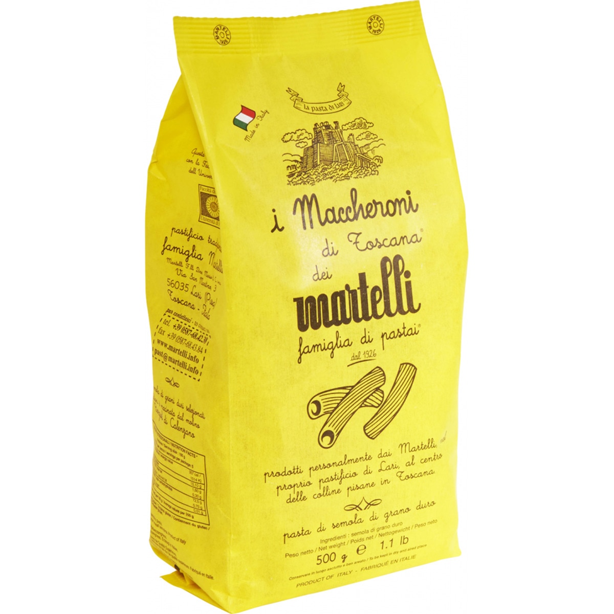 macarrones pasta especial italiana de semola de trigo duro envase 500 g
