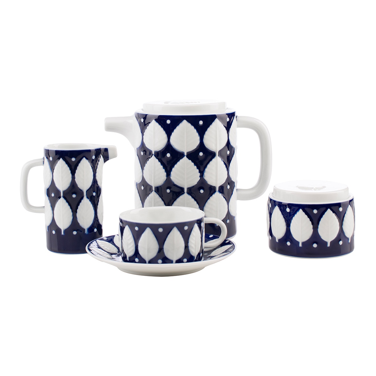 Conjunto de chá de 12 serviços F 73 N.º 1 Sargadelos Azul-1