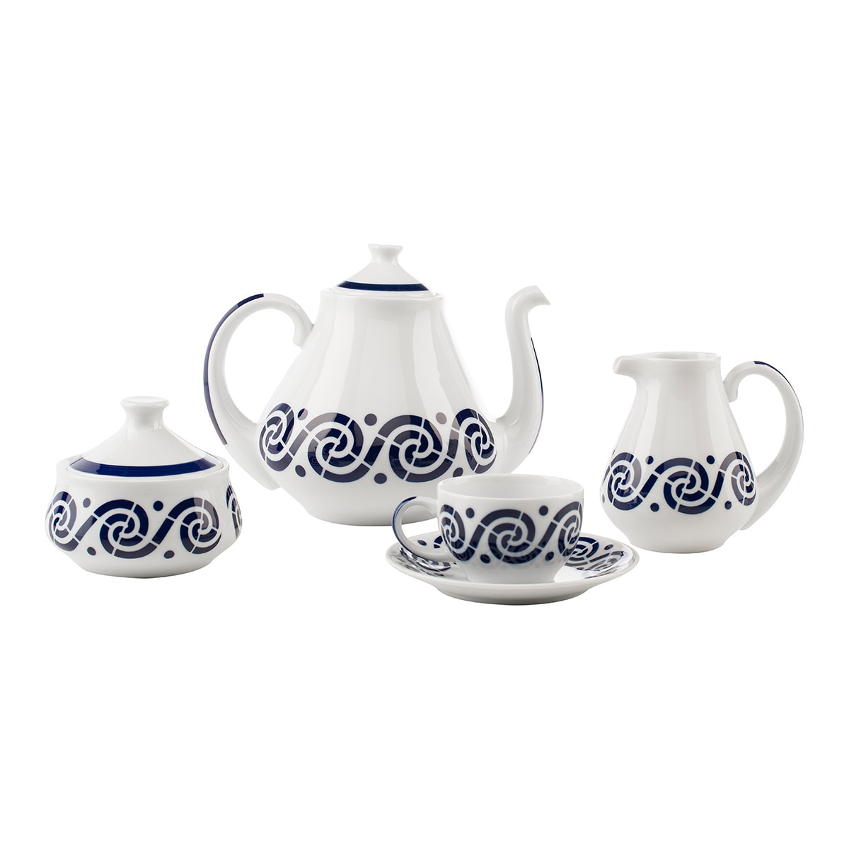 Sargadelos - Juego De Té 12 Servicios Espiroide Azul