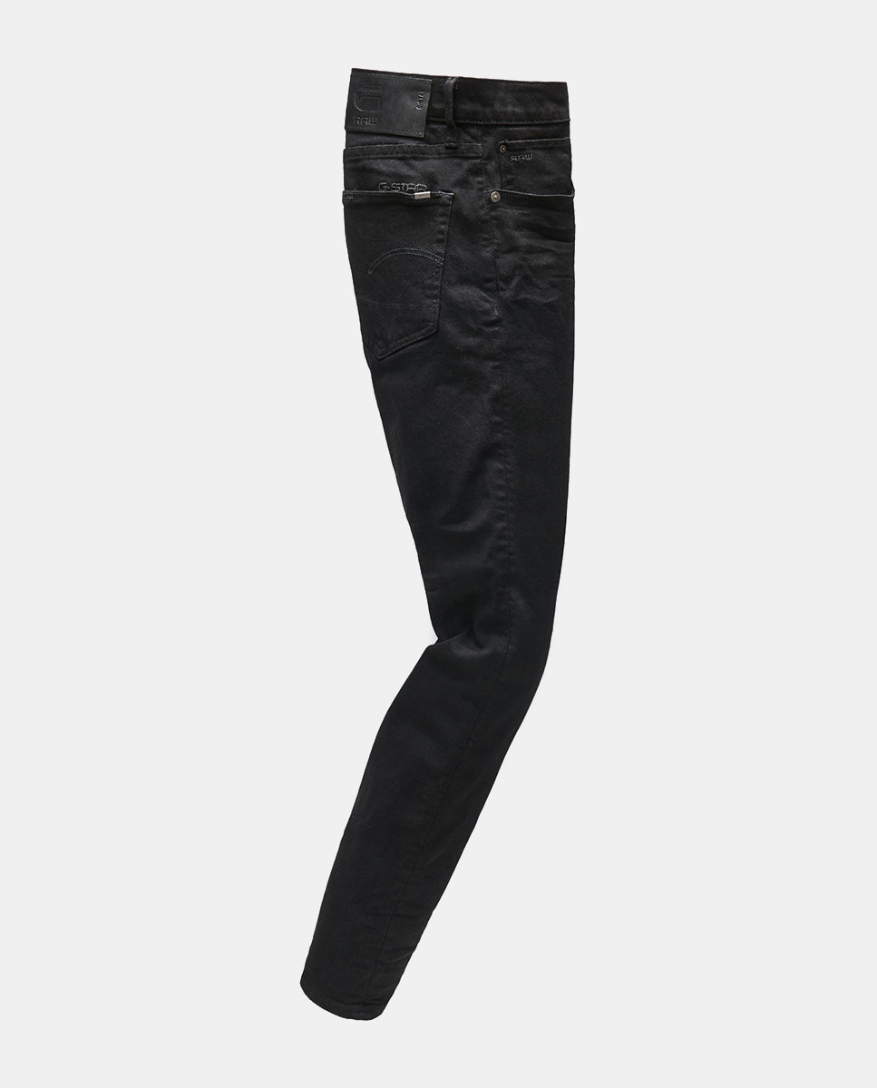 Jeans 3301 slim pretas de homem Preto-6