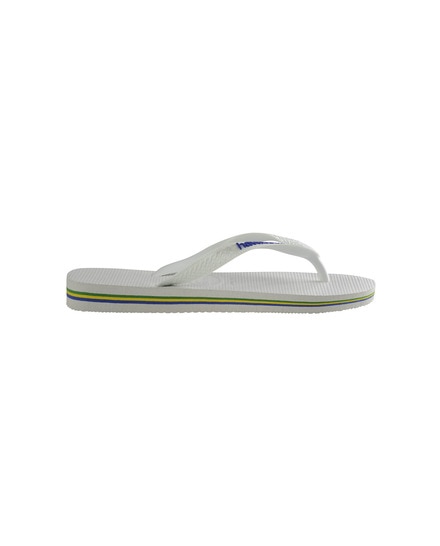 Chinelos unissexo Brasil Logo Branco-3