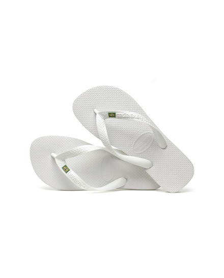 Chinelos unissexo Brasil Logo Branco-4