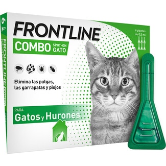 Combo 50,00 mg / 60,00 mg solución spot-on para gatos caja 6 ampollas 0,5 ml - Frontline