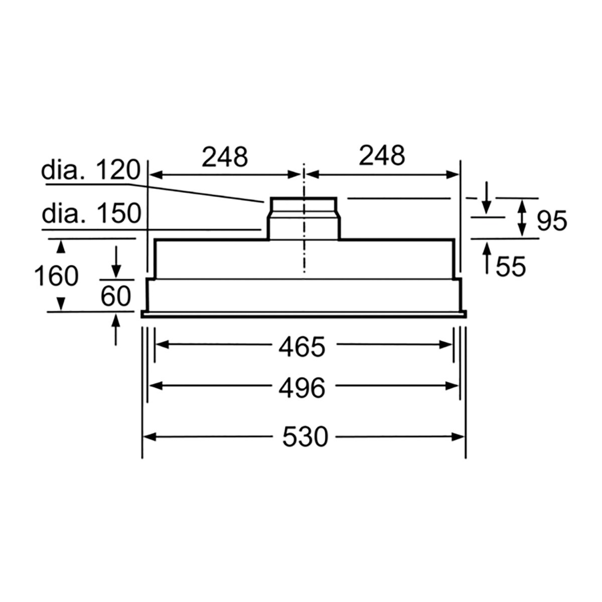 Exaustor Encastrável Balay 3BF266NX com 4 Velocidades e de 53 cm - Metálico Prateado Inox-4