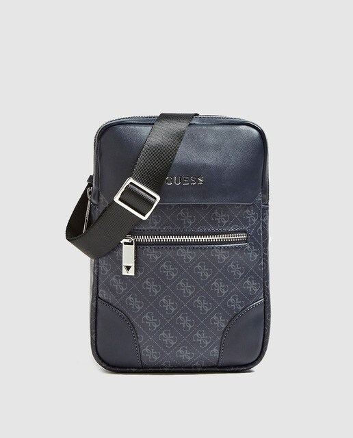 Bandolera de hombre Guess en gris oscuro con cremallera Bandolera de hombre Guess en gris oscuro con cremallera