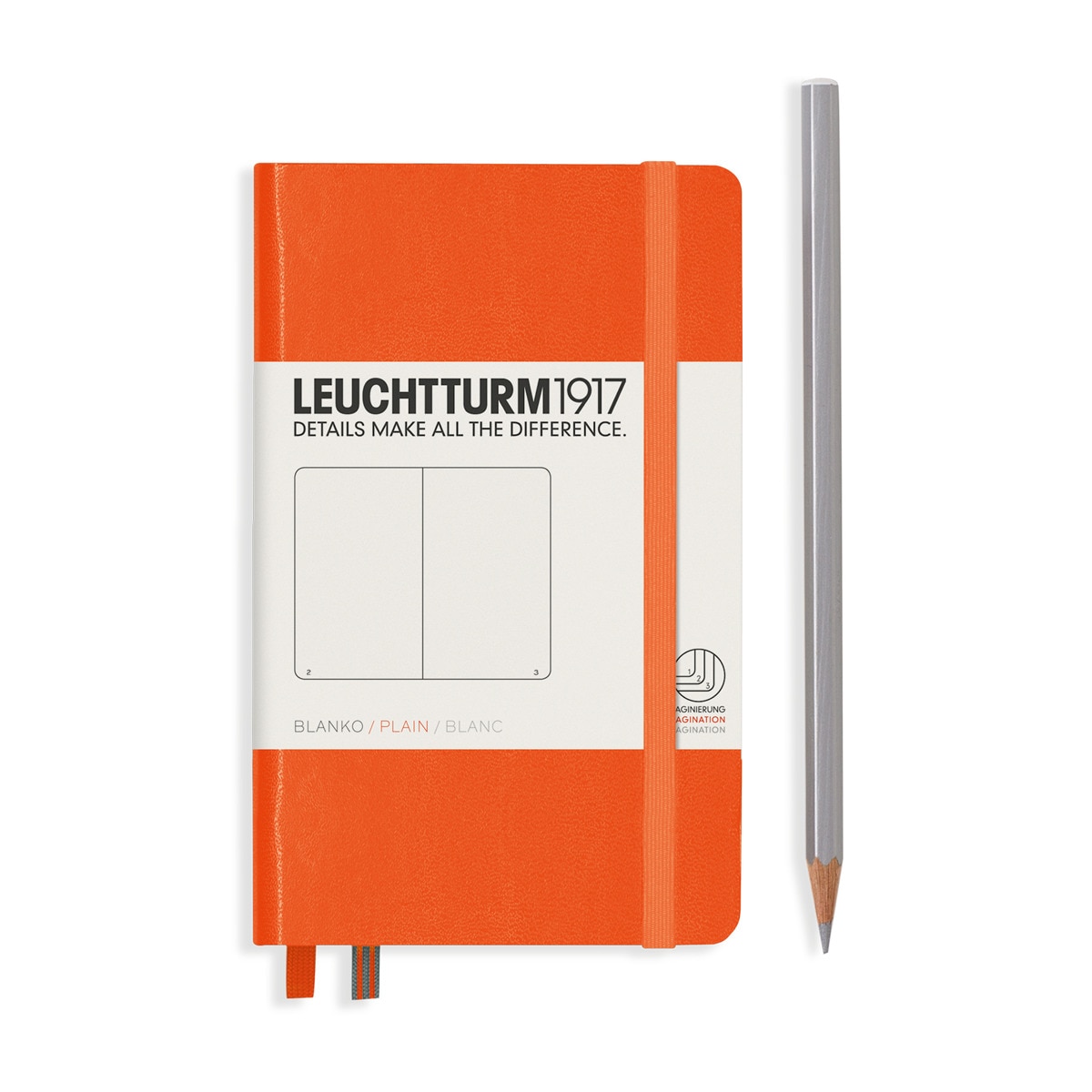 Caderno de notas A6 Capa dura Liso Leuchtturm1917 laranja Laranja-2