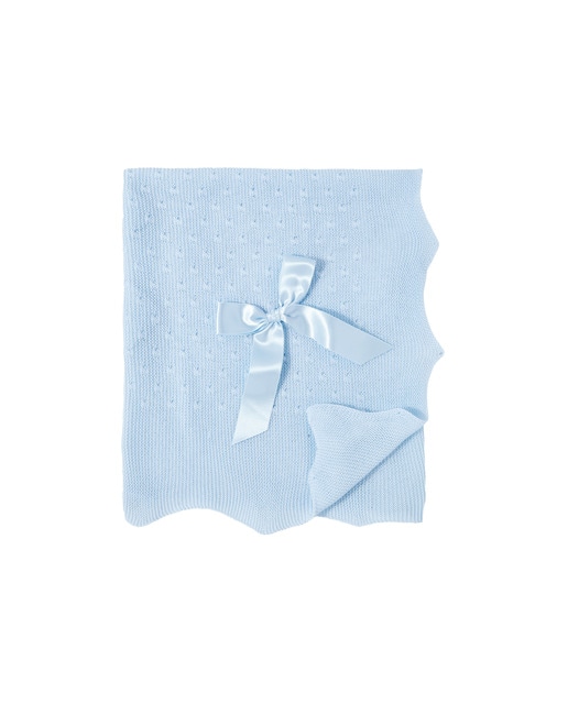 Imagen 0 de Toquilla Cotton Juice Baby Home tricotosa punto perlé celeste
