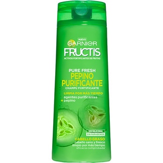 champú fortificante Pure Fresh Pepino purificante frasco 360 ml para cabello graso - Fructis
