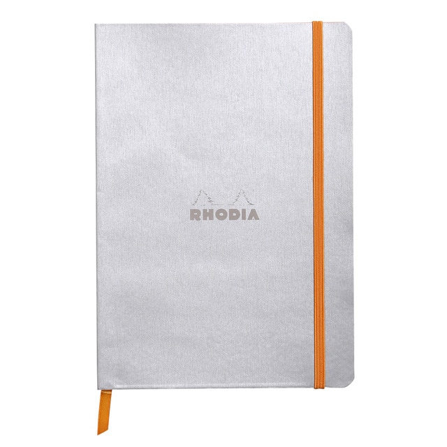 Imagem 0 de Caderno flexível em pele sintética Soft Dot A5 Rhodia prateada