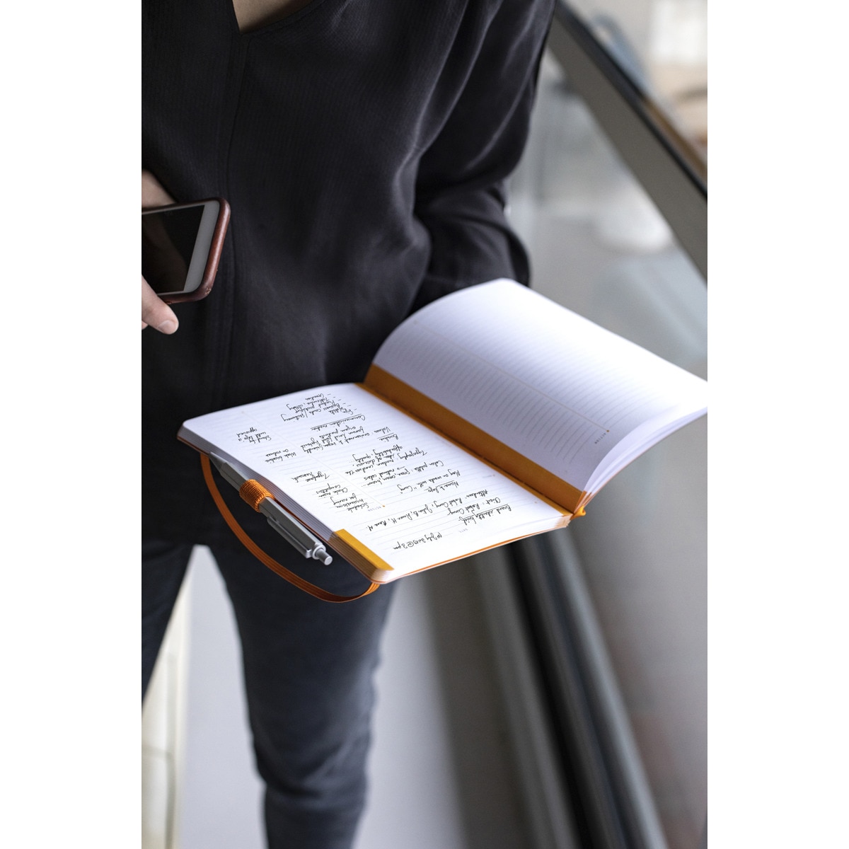 Caderno Meeting Book em pele sintética A5+ Rhodia bege Bege-3