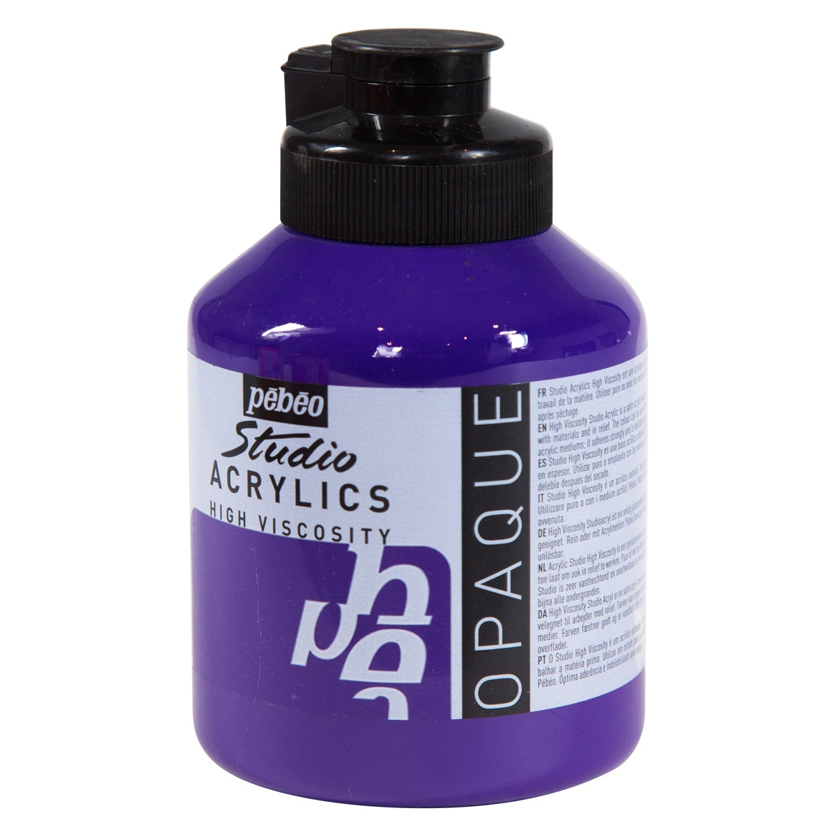 Bote Acrílico Fino Studio Acrylics 500ml Pebeo Violeta Cobalto Oscuro Imitación Violeta-1