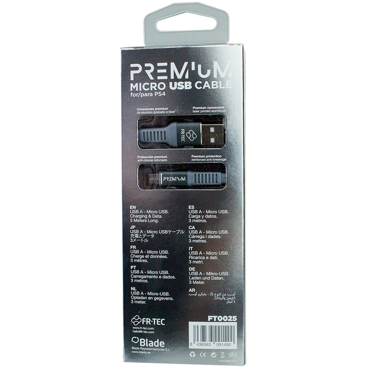 Cabo Premium  FR-TEC Micro USB 3 m 4