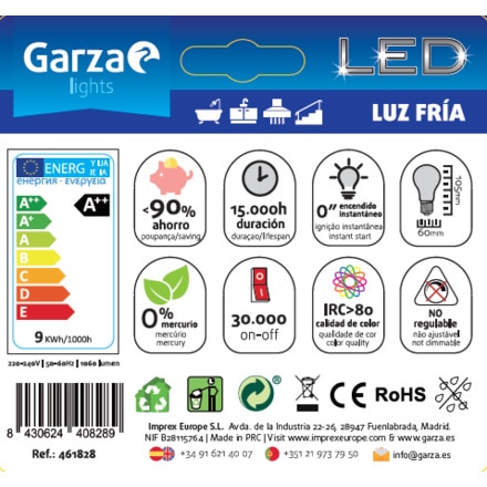 Lâmpada LED com Filamentos Standard E27 - 8 W Luz fria (>= 5000 K).-3