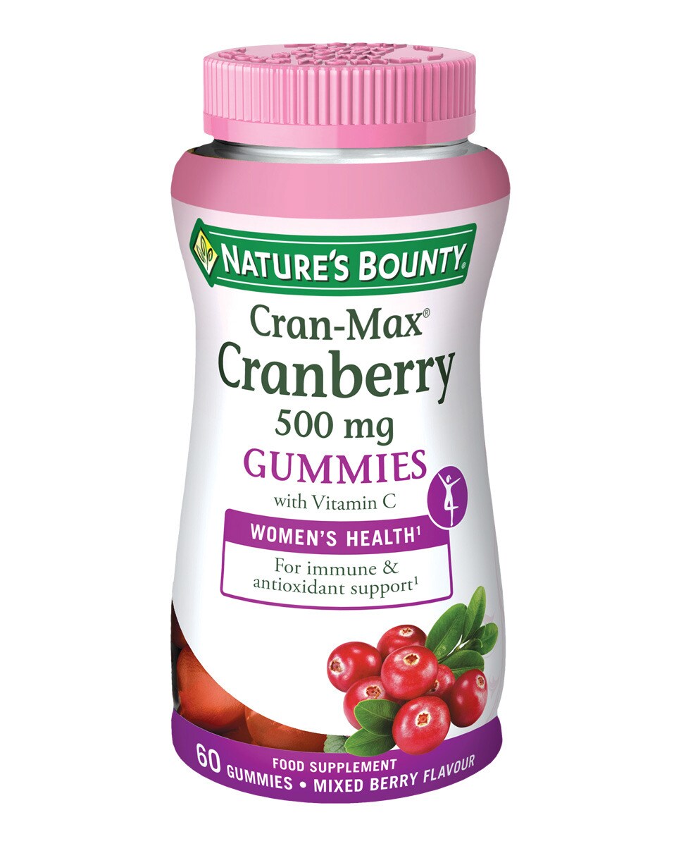 Nature's Bounty - 60 Gominolas Cran-Maxu00ae Arándano Rojo Gummies Con Vitamina C 500 Mg
