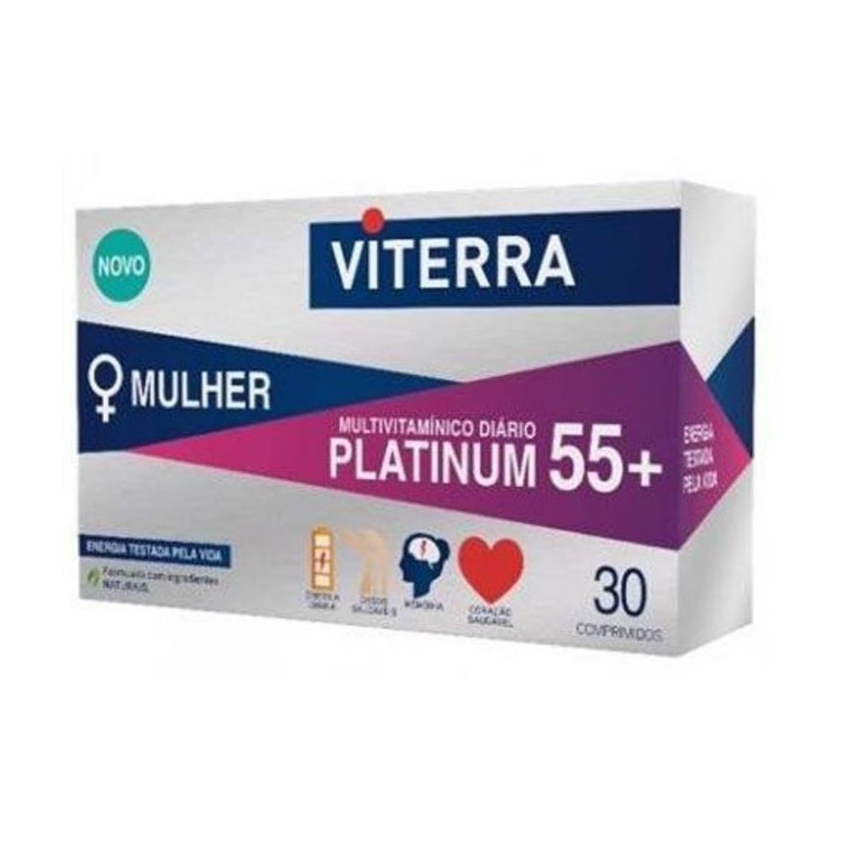 Imagem 0 de Suplemento Alimentar Multivitamínico Platinum 55+ Mulher 30 Comp. Viterra