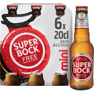 Cerveja Mini sem Álcool Pack 6 unidades garrafa 20 cl - Super Bock