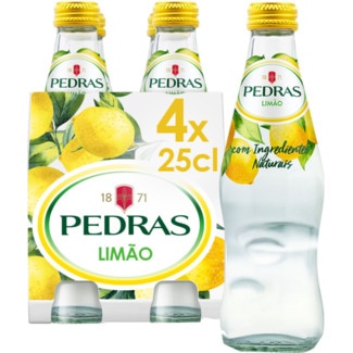 Água com Gás com Sabor a Limão Pack 4 unidades garrafa 25 cl - Pedras