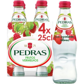 Água com Gás com Sabor a Frutos Vermelhos Pack 4 garrafa 25 cl - Pedras