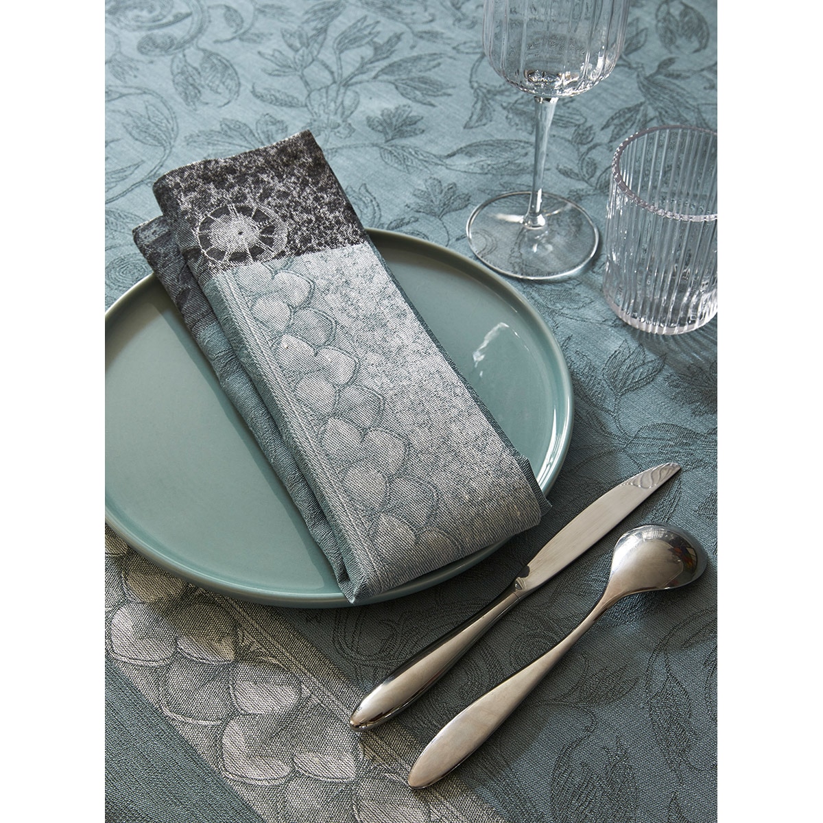 Servilleta lino Symphonie Baroque Le Jacquard Français Humo-2