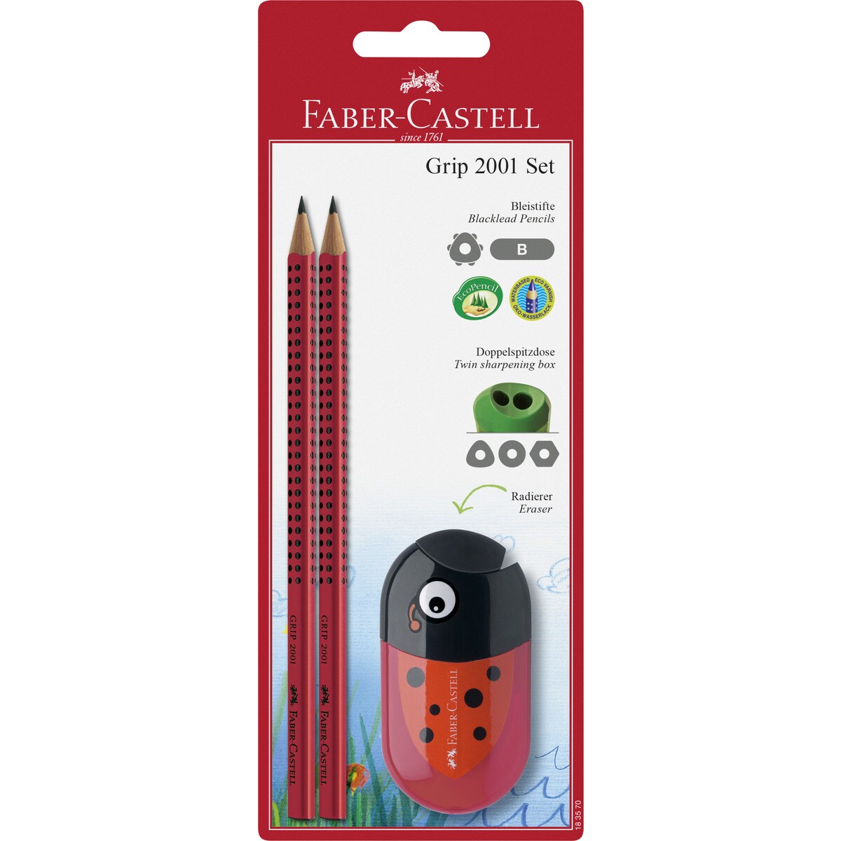 2 Lápis Grip 2001 + Afia Duplo Faber-Castell - Sortido 2