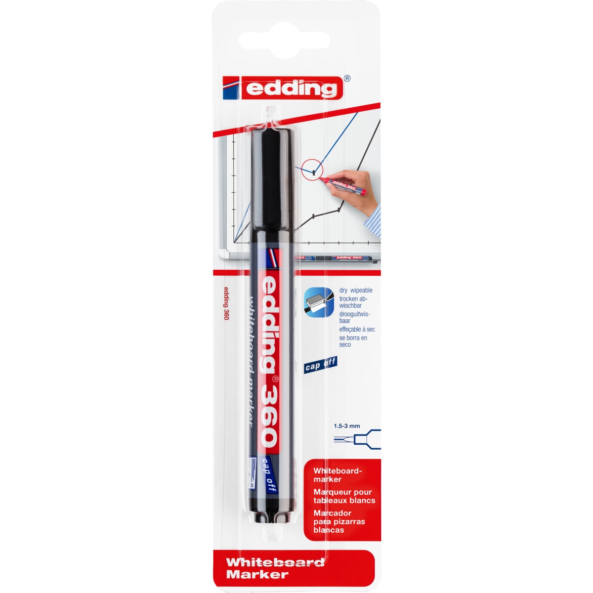 Imagem 0 de Blister 1 Marcador de Quadro Faber Castell - Preto