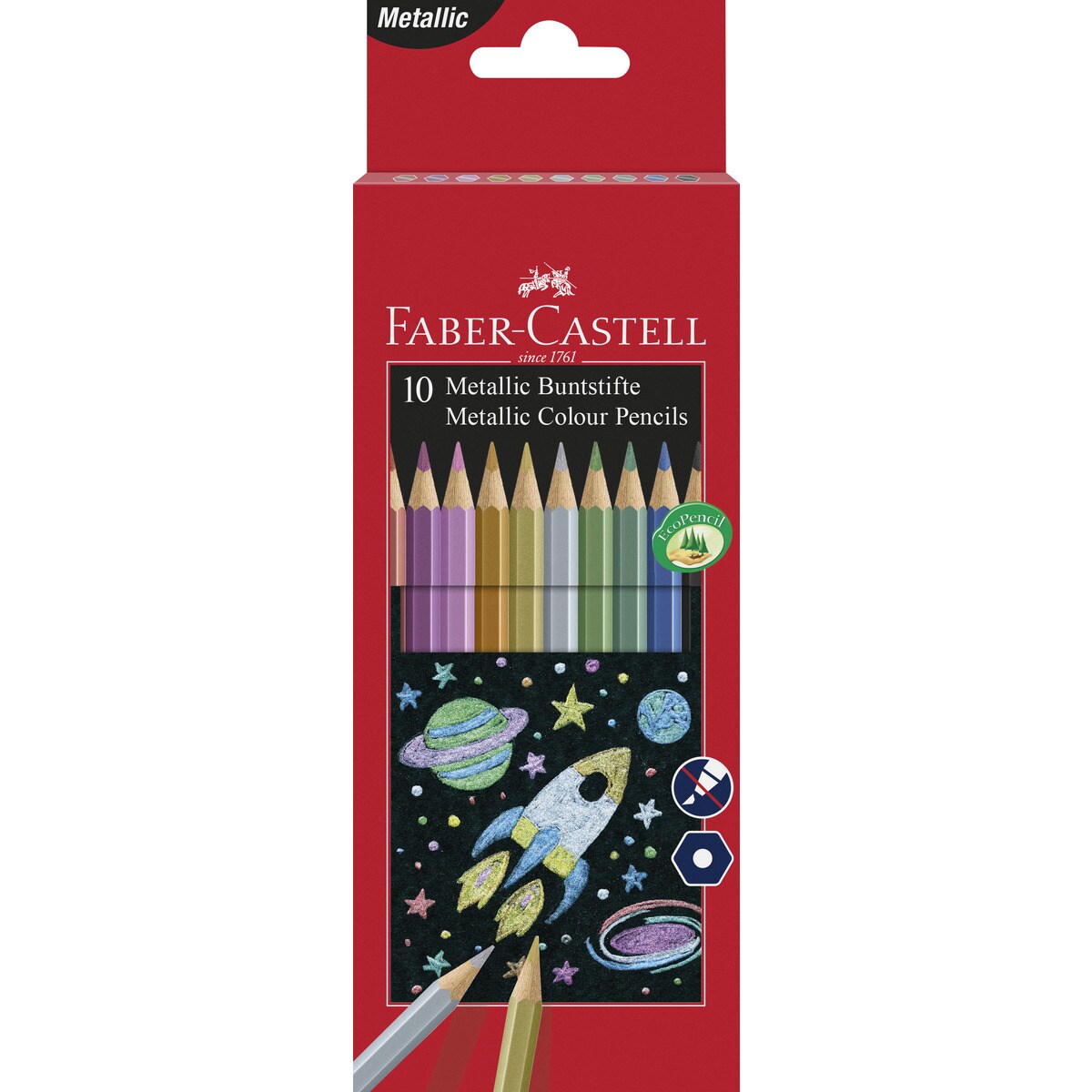 Caixa com 10 Lápis de Cor Metalizadas Faber Castell 1