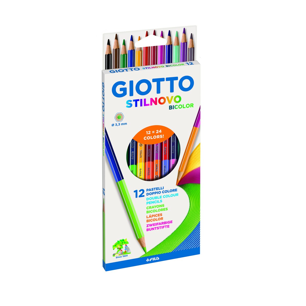 Caixa com 12 Lápis StilNovo Bicolor Giotto 1