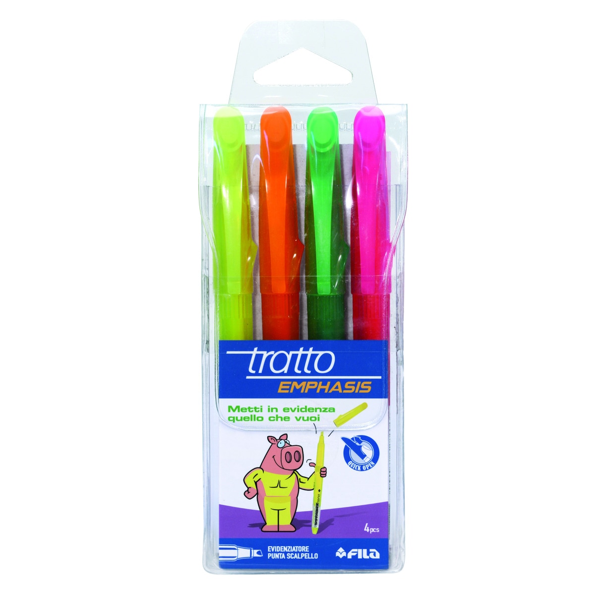 Blister com 4 Marcadores Flurescentes Giotto 1