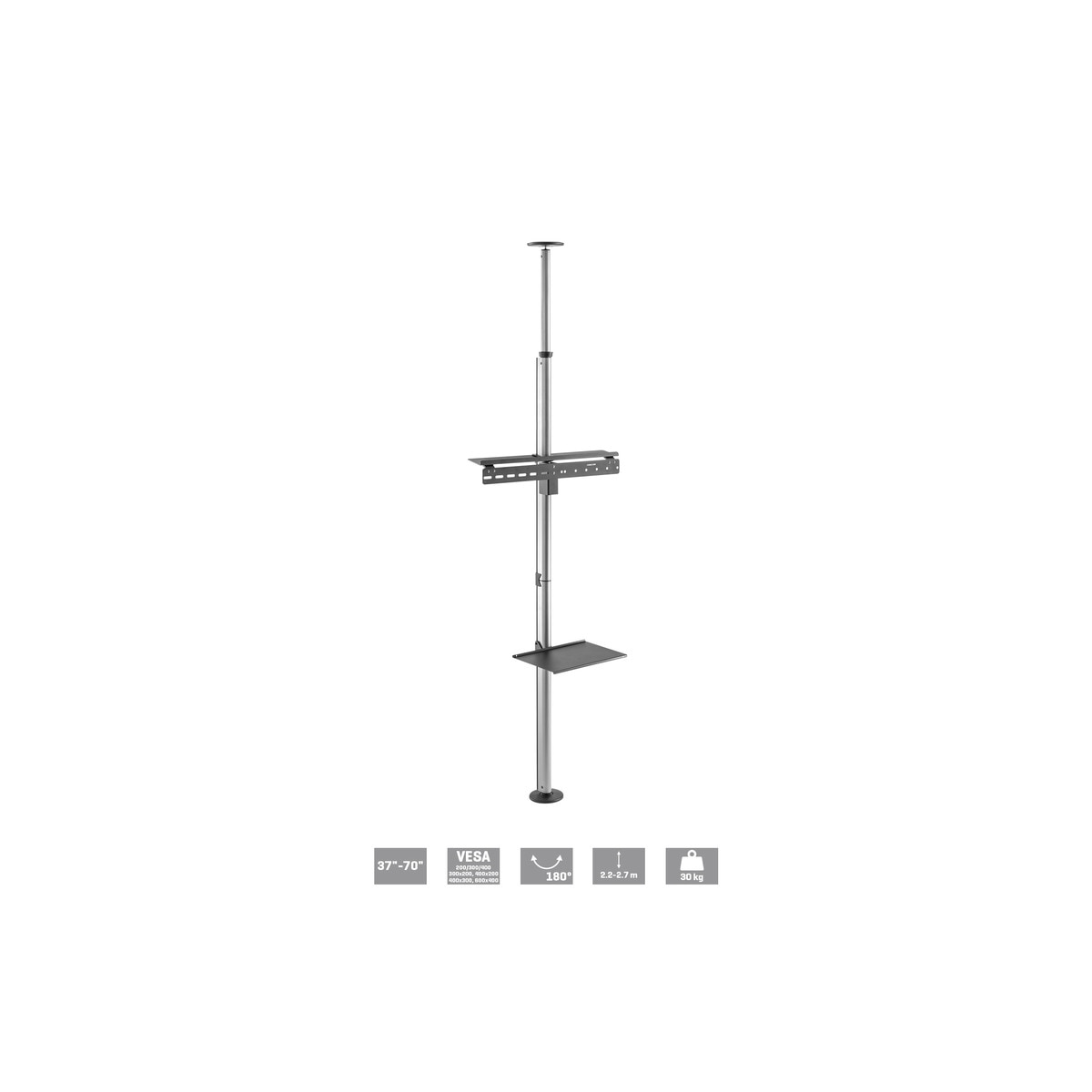 Soporte de suelo y techo para TV Fonestar STS-5364P de 94 a 178 cm (37" a 70") Plata-2