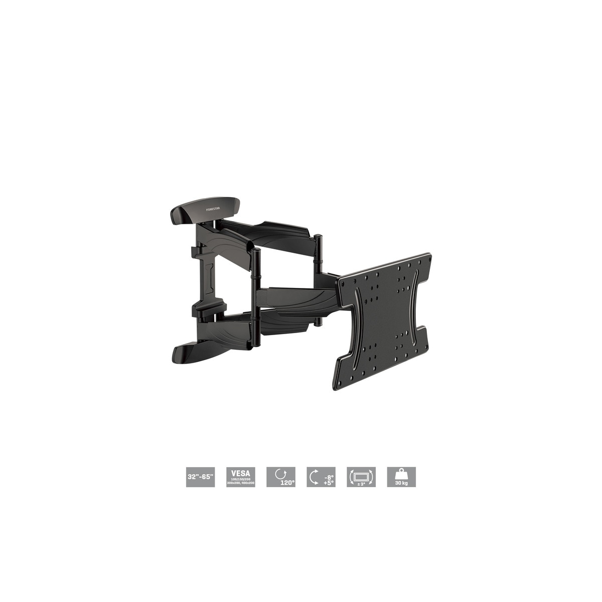 Soporte mural orientable con dos brazos articulados para TV OLED Fonestar STV-8142N de 81 a 165 cm (32" a 65") Negro-2