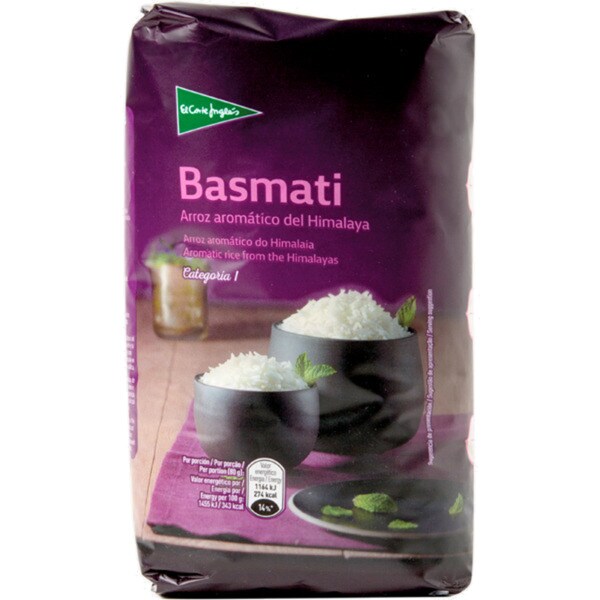 El Corte Inglés Arroz Basmati embalagem 1 kg