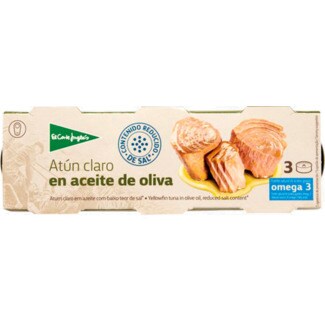 El Corte Inglés Atum Claro em Azeite Baixo Teor de Sal Pack 3 lata 180 g