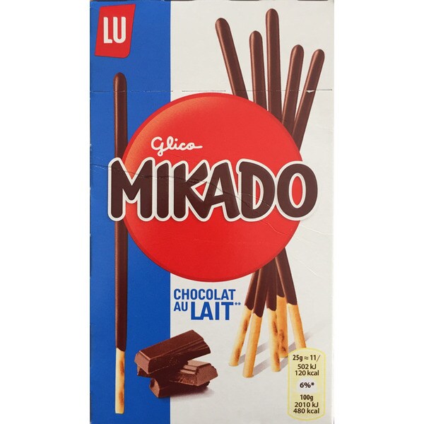 Lu Bolachas de Chocolate de Leite Mikado embalagem 75 g