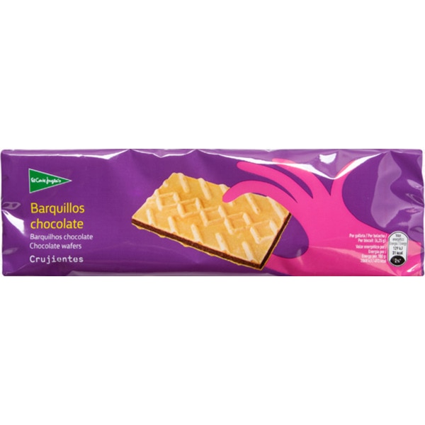 Bolachas Wafer Barquilhos de Chocolate embalagem 150 g
