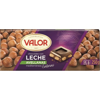 Chocolate de Leite com Avelãs Mediterrâneas Inteiras sem Glúten embalagem 250 g - Valor