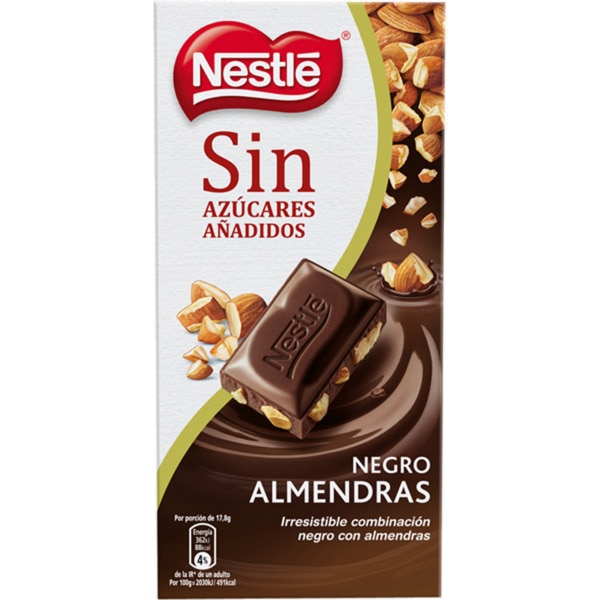 Chocolate Preto com Amêndoas sem Açúcar embalagem 115 g