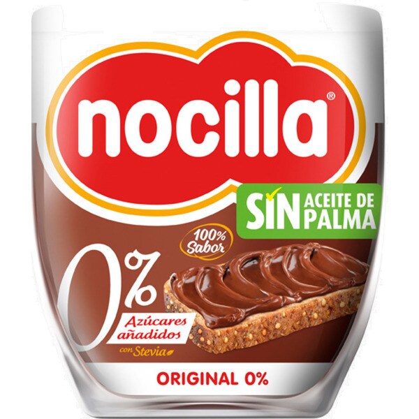 Nocilla Creme de Cacau e Avelã 0% Açúcar com Stevia frasco 190 g