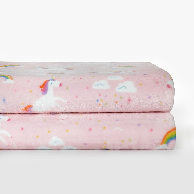 Manta decorativa infantil Unicornio Basi