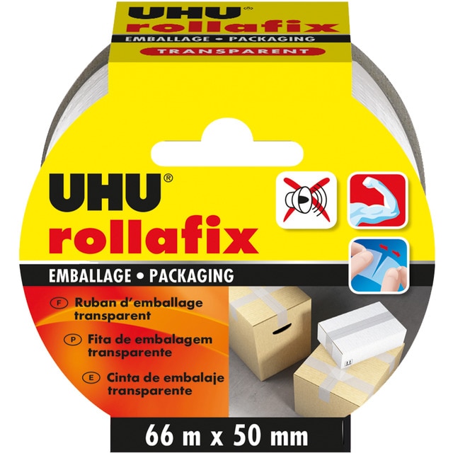 Imagem 0 de Fita embalagem UHU Rollafix transparente - 66mm x 50mm