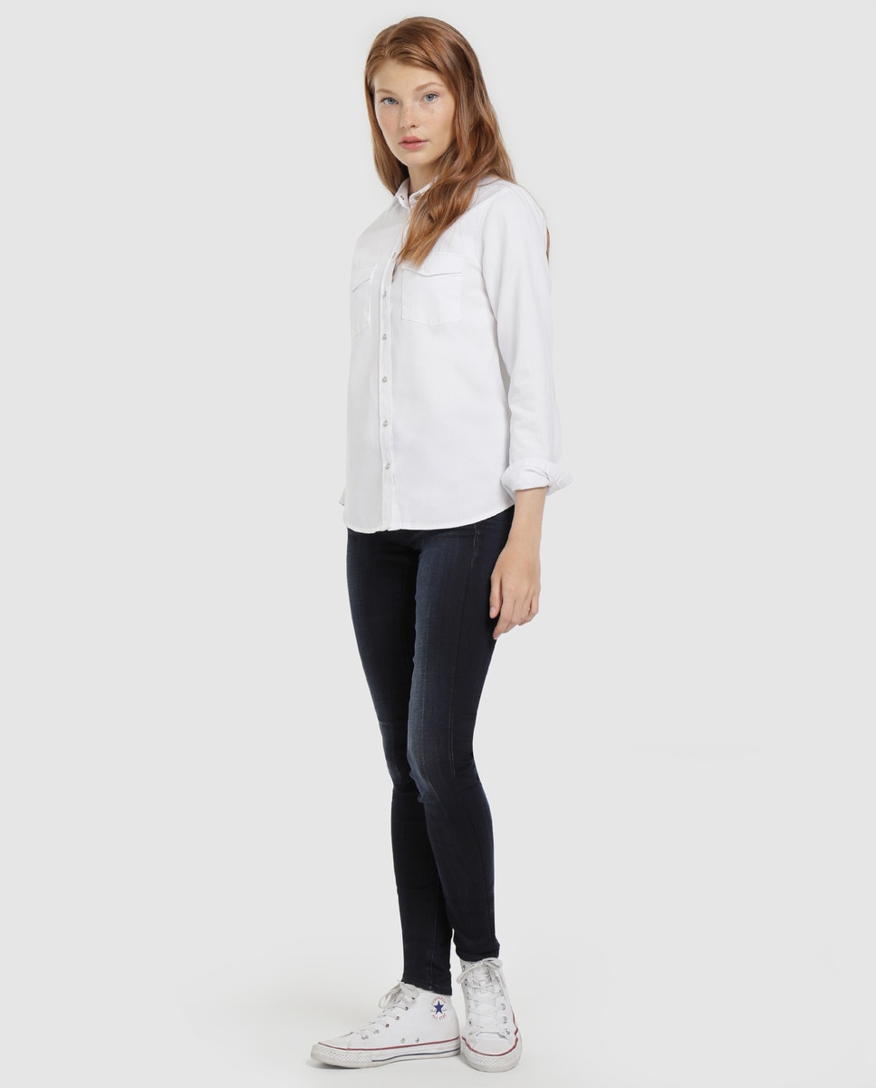 Jeans skinny de mulher Midge Cody com poliéster reciclado Azul-escuro-4