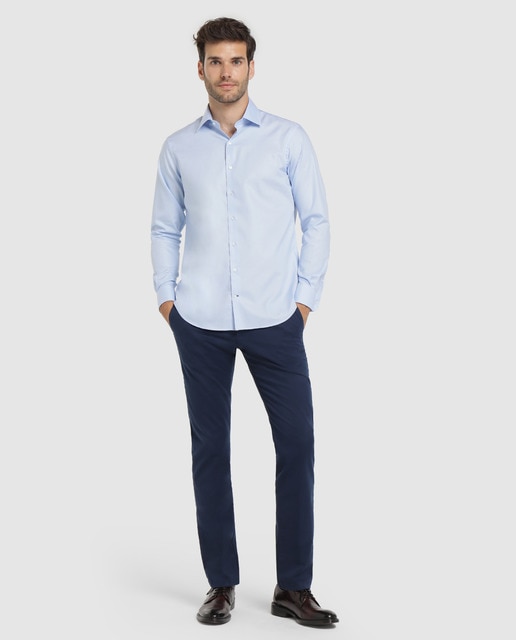 Camisa Non Iron de hombre classic lisa azul · Rushmore · El Corte Inglés